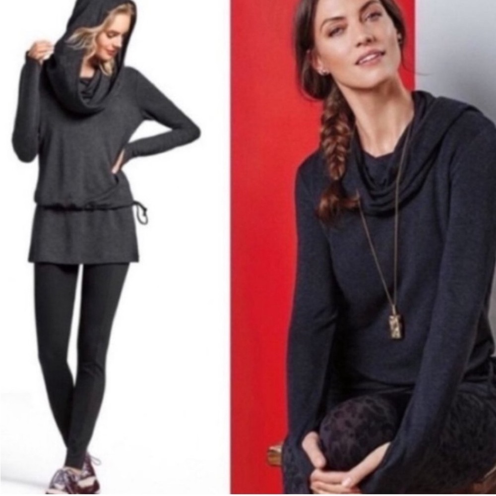 CAbi Charcoal Gray Modern Recess Soft Stretch
Hooded Top (#3231)